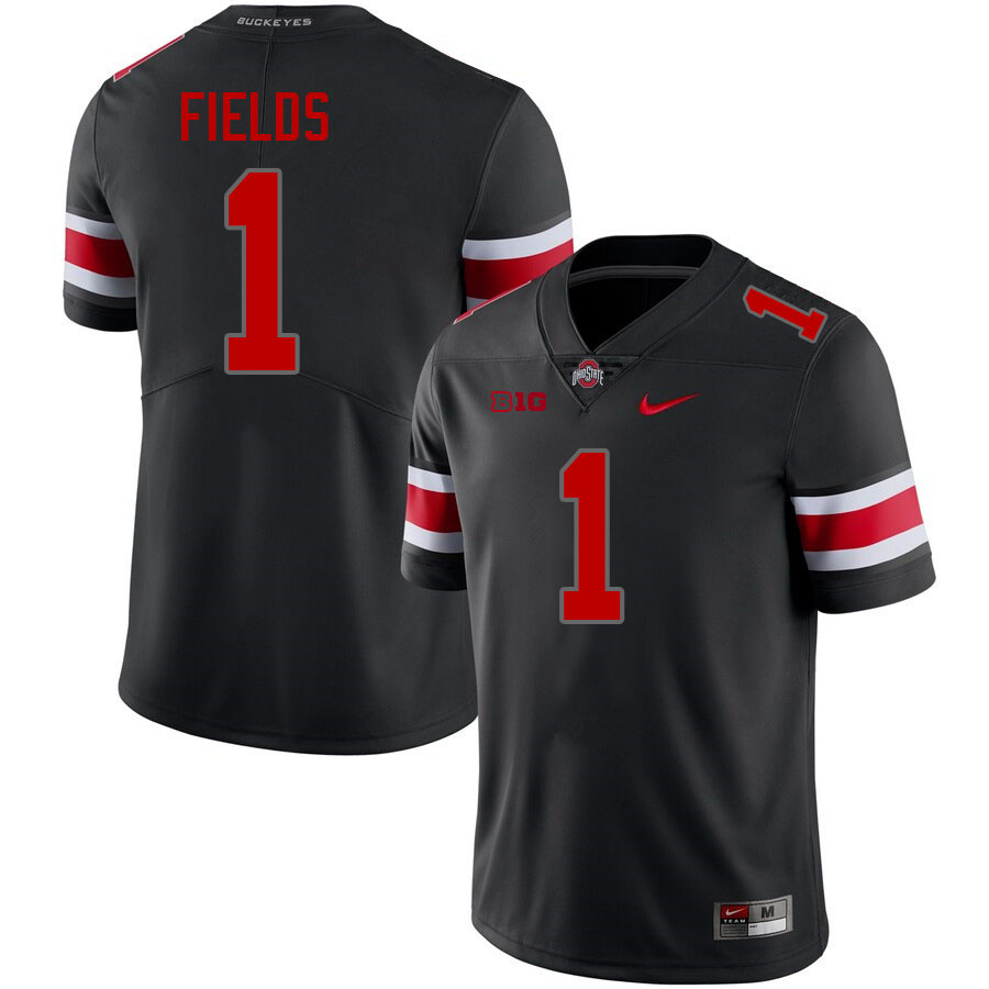 #1 Justin Fields Ohio State Buckeyes Jerseys Football Stitched-Blackout